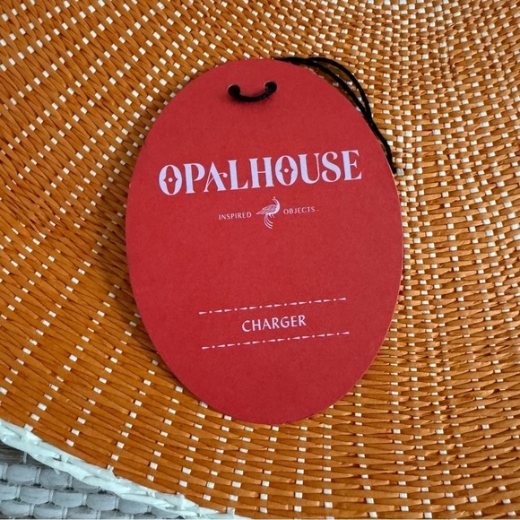 Opalhouse Set of 5 Woven Chargers Fall Orange - Picture 3 of 6